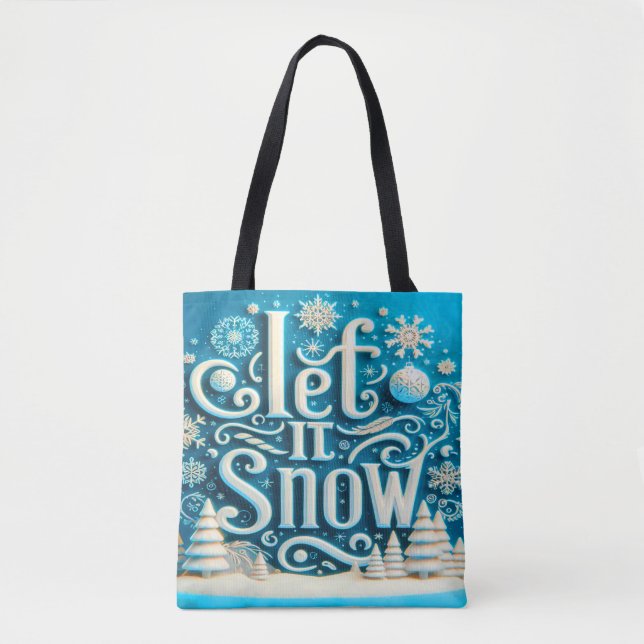 Winter Let it Snow Tote Bag (Front)