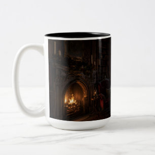 Winter Library Tree Black Mug   Soothing Savage