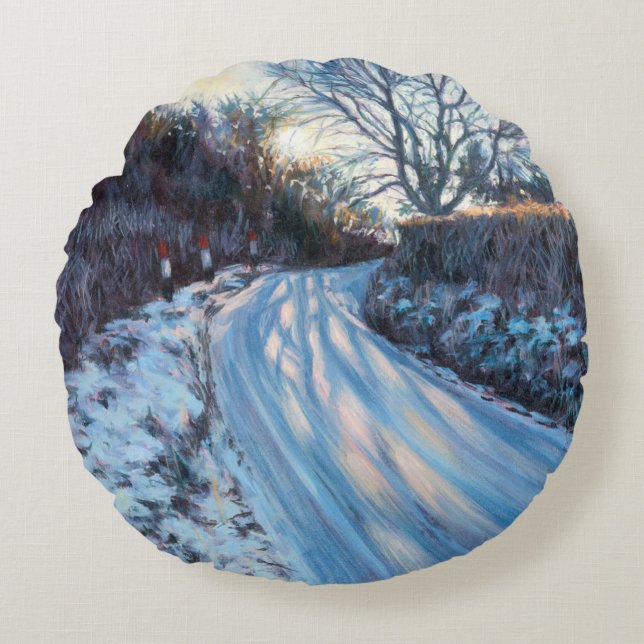 Winter Light Round Pillow (Front)