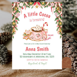 Winter Little Cocoa is Brewing Baby Shower Invitation