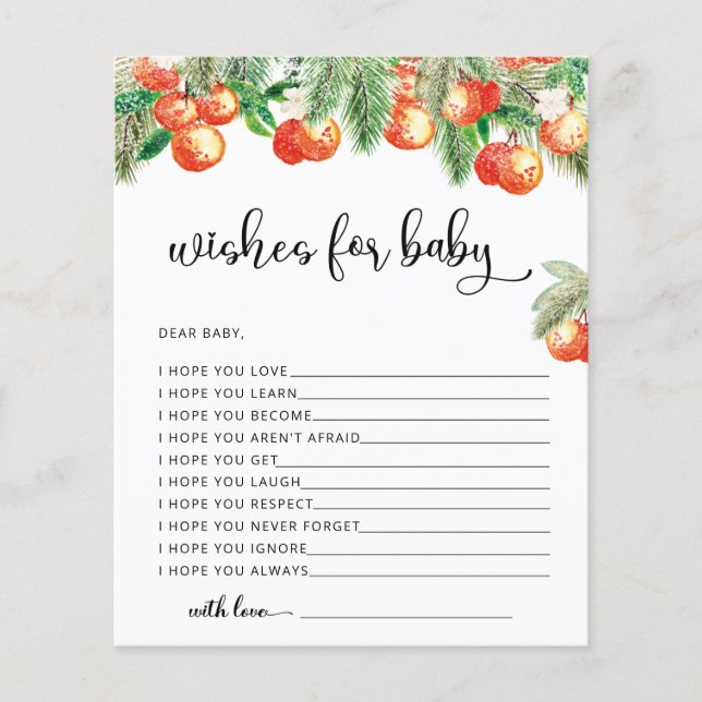 Winter little cutie wishes for baby card  (Front)