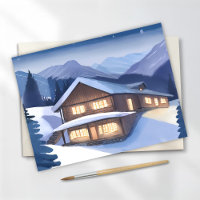Winter Log Cabin