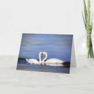 Winter Love Swan Couple Greeting Card