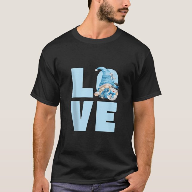 Winter Lover Gnome Mom For Women With Snowball And T-Shirt (Front)