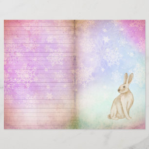 Winter Magic Bunny Scrapbook Page Paper