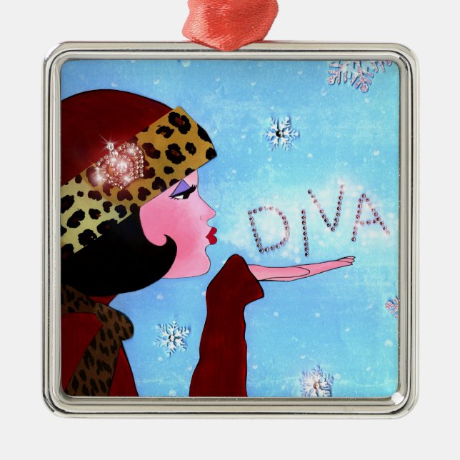 "Winter Magic" DIVA Metal Ornament (Front)