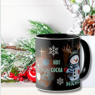 Winter Magic Enchanted snowman Hot Cocoa mug 