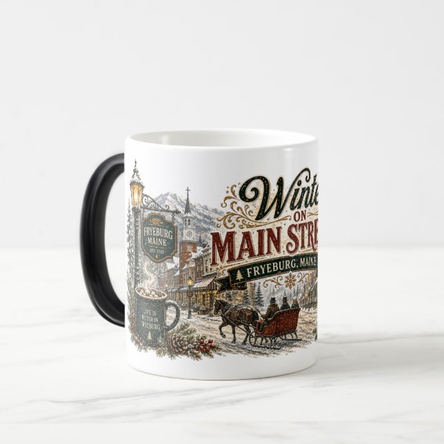 Winter Magic in Fryeburg Maine Colour Mug (Front Left)
