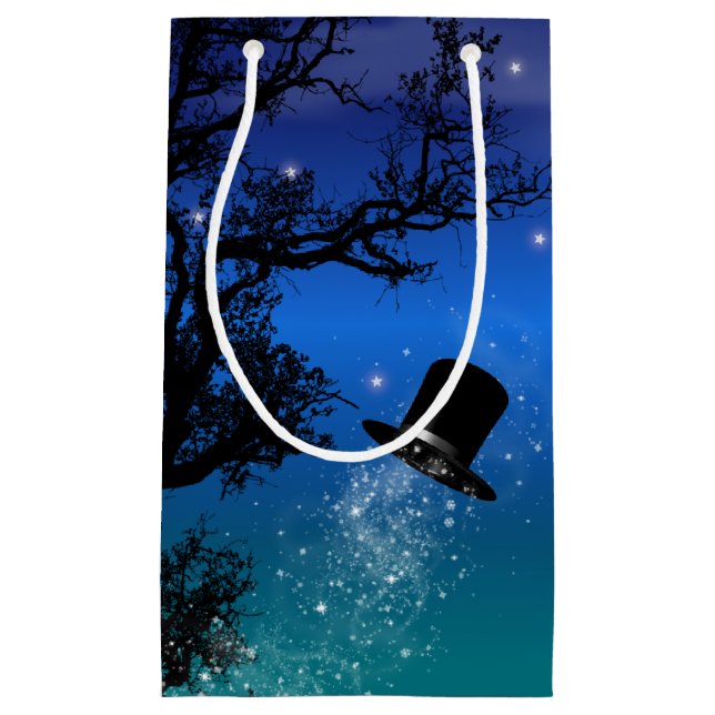 Winter Magic Top Hat & Tree Small Gift Bag (Front)