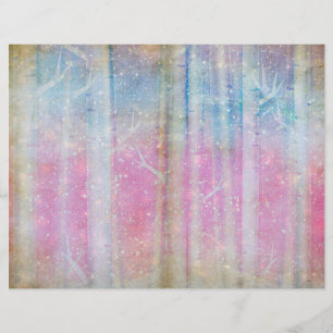 Winter Magic Trees Scrapbook Page Paper