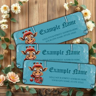 Winter magic with a cute cartoon giraffe. 