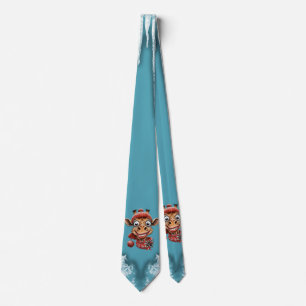 Winter magic with a cute cartoon giraffe tie
