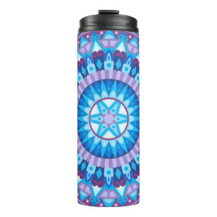 Winter Mandala Blue Snowflake Travel Cozy Cold Thermal Tumbler