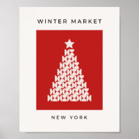 Winter Market 08 Vintage Red Christmas Tree