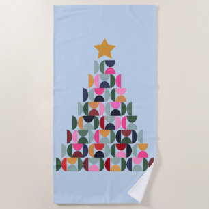 Winter Market 10 Colourful Christmas Tree Beach Towel