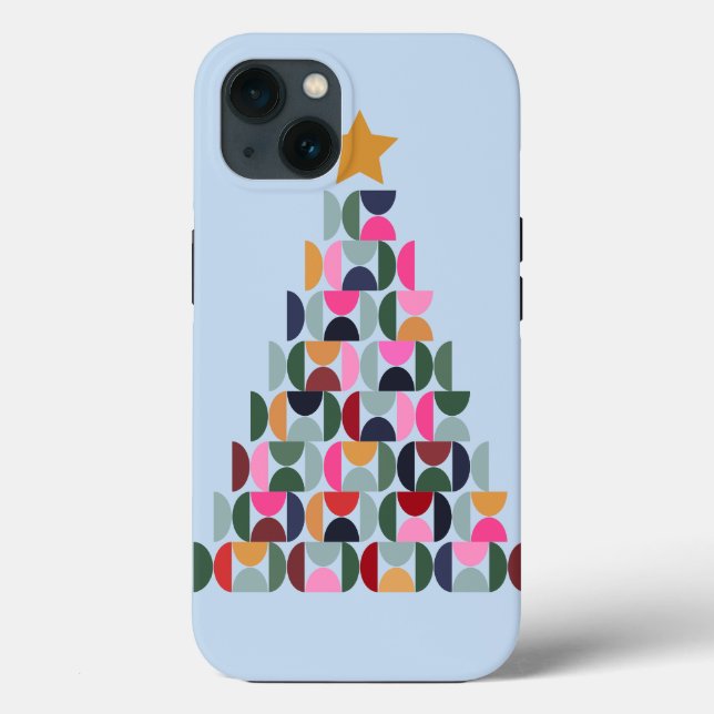 Winter Market 10 Colourful Christmas Tree Case-Mate iPhone Case (Back)