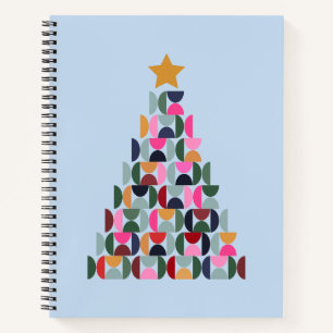 Winter Market 10 Colourful Christmas Tree Notebook