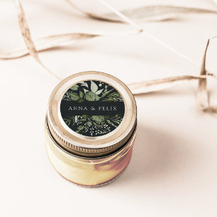 Winter Meadow Personalized Botanical Wedding Classic Round Sticker