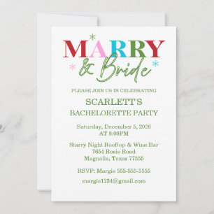 Winter Merry & Bride Bachelorette  Invitation