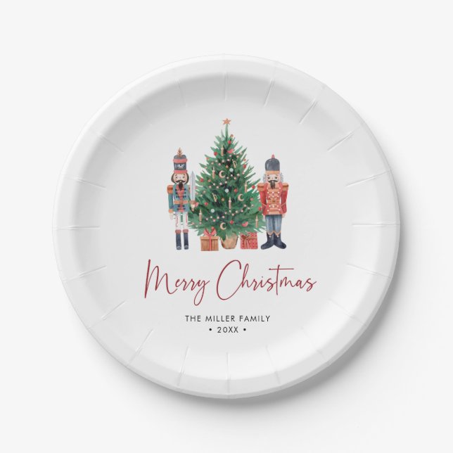 Winter Merry Christmas Paper Plate (Front)