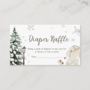 Winter Merry Little Baby Clothes Diaper Raffle Enclosure Card
