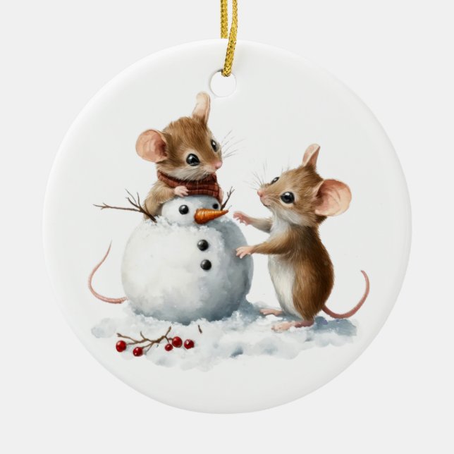 Winter Mice Ornament (Front)