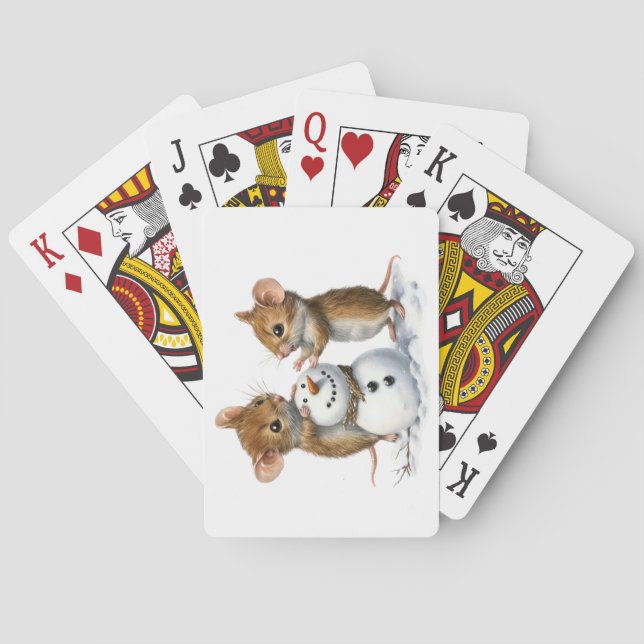 Winter Mice Playing Cards (Back)