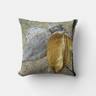 Winter Milkweed Pods Throw Pillow