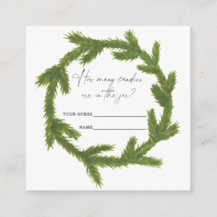 Winter minimalism guess how many candies enclosure card