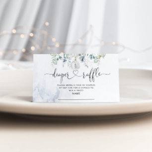 Winter minimalist diaper raffle ticket enclosure card