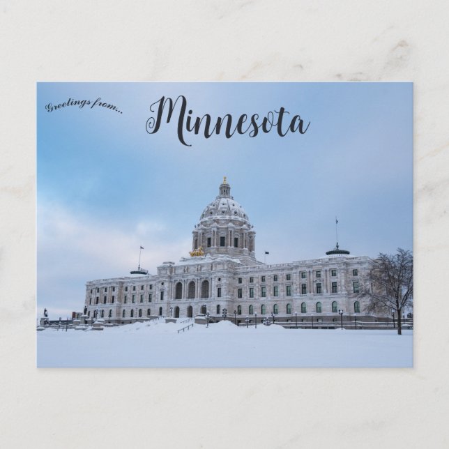 Winter Minnesota State Capitol St Paul Minnesota Postcard (Front)