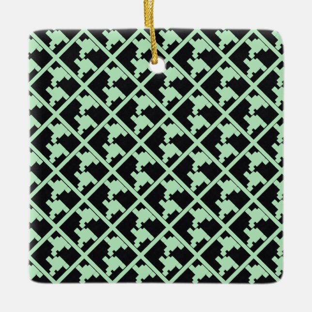 Winter Mint 8 | MERRY CHRISTMAS | m3galleryStudio  Ceramic Ornament (Front)