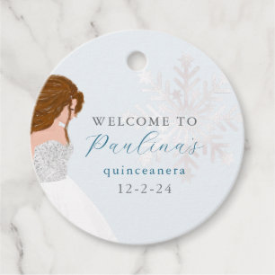 Winter Mis Quince 15th Birthday Quinceañera Photo Favour Tags
