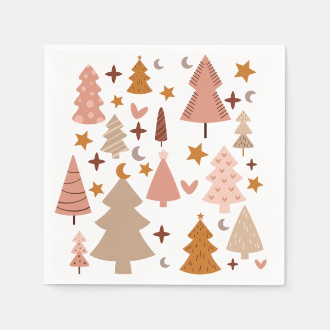 Winter Modern Boho Christmas Napkin (Front)