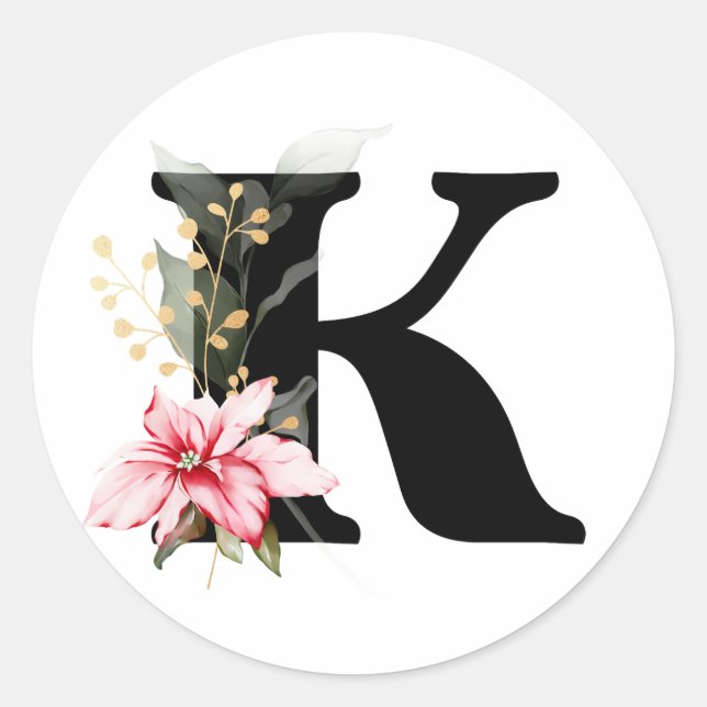 winter MONOGRAM Bulgarian Cyrillic alphabet  Class Classic Round Sticker (Front)