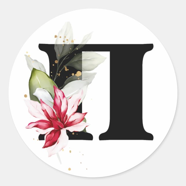 winter MONOGRAM Bulgarian Cyrillic alphabet  Class Classic Round Sticker (Front)