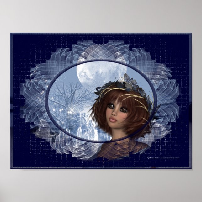 Winter Moon Design 2 Fantasy Woman Poster (Front)