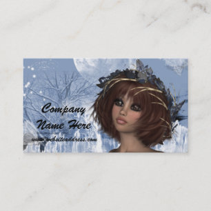 Winter Moon Fantasy Woman Business Card