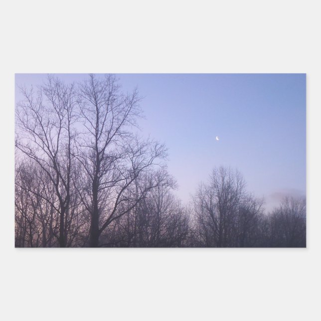 Winter Moon Morning Landscape Photography Sticker (Front)