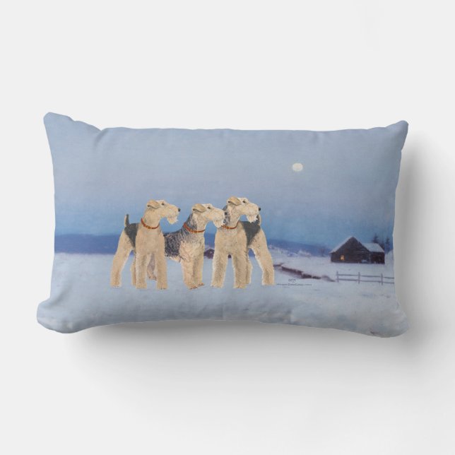 Winter Moonlight Lumbar Pillow (Front)