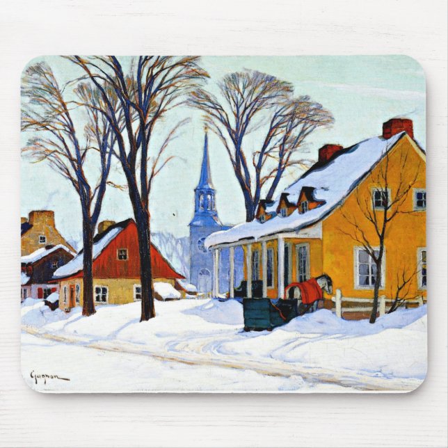 Winter Morning, fine art by Clarence Gagnon Mouse Pad (Front)