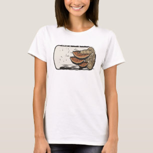 Winter Moth on Birch Bracket Fungus Linocut T-Shirt
