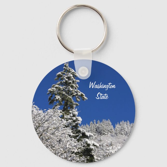 Winter Mountain Arlington Washington State Keychain (Front)