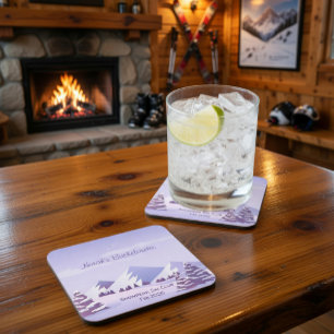 Winter Mountain Bachelorette Weekend Custom  Coaster