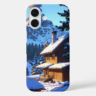 Winter Mountain Cabin iPhone 16 Case