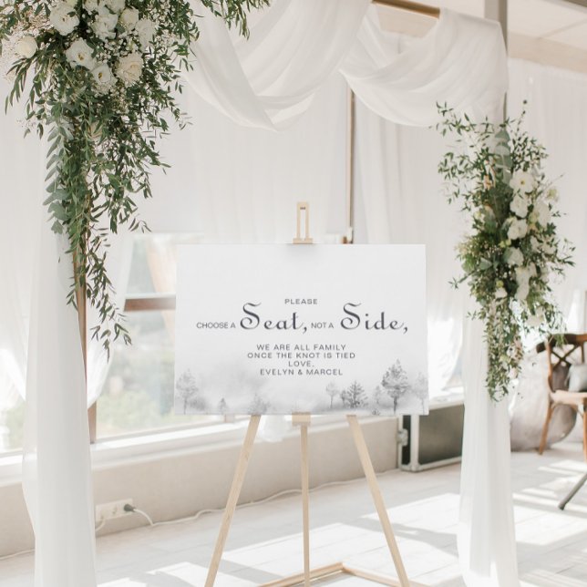 Winter Mountain Choose a Seat Not a Side Wedding  Poster (Creator Uploaded)