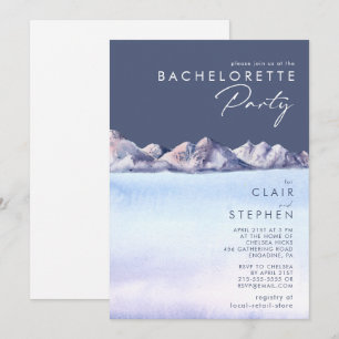 Winter Mountain Evening Bachelorette Party Invitation