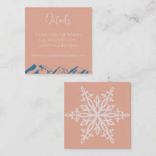 Winter Mountain Flowers Wedding Details Card