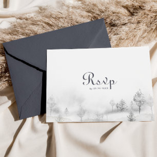 Winter Mountain Forest Mariage Menu Choix Répondre