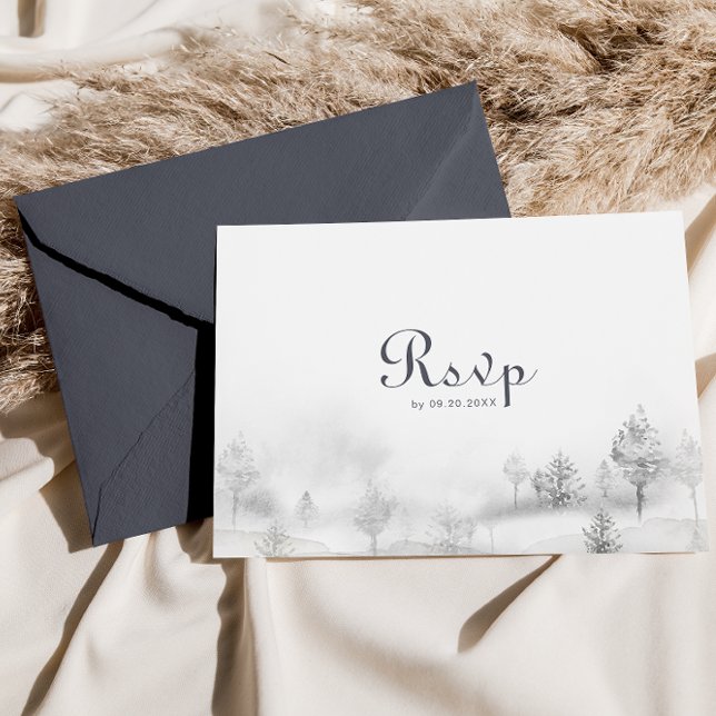 Winter Mountain Forest Mariage Menu Choix Répondre (Créateur téléchargé)